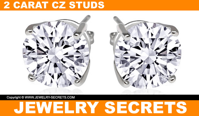 2 Carat Sterling Silver CZ Studs Just 4 Dollars Free Shipping