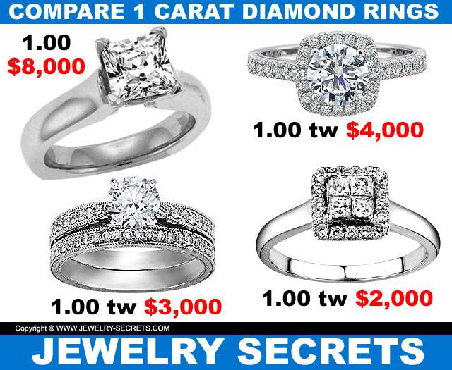Compare 1 Carat Diamond Engagement Rings