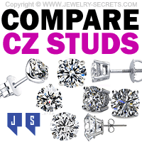 Compare And Review CZ Diamond Simulant Stud Earrings