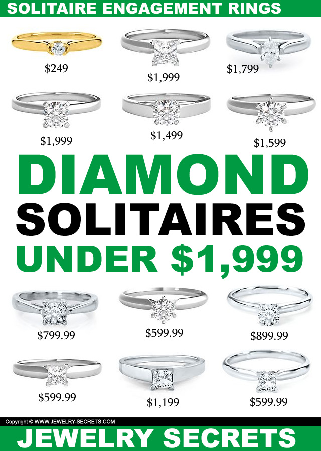Diamond Solitaire Engagement Rings Under 1999