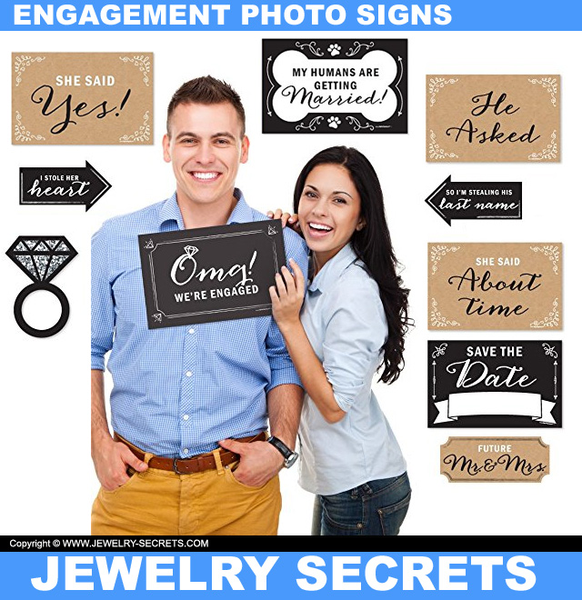 Engagement Announcement Photo Prop Signs