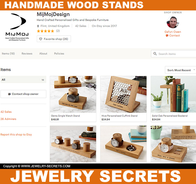 Handmade Wood Jewelry Watch Stands