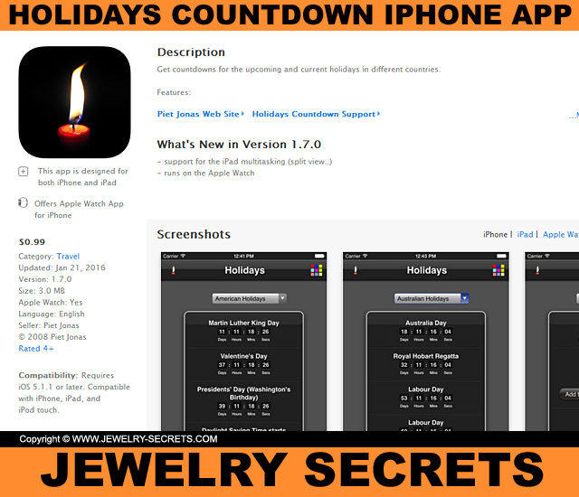 Holidays Countdown iPhone App