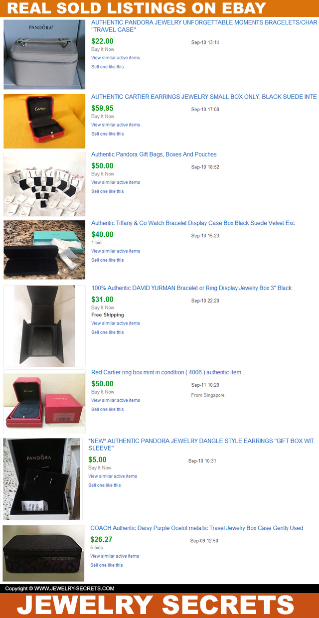 Real Sold Jewelry Box Listings On Ebay