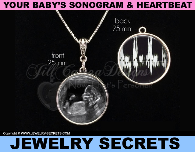 Your Babys Sonogram and Heartbeat Pendants Jewelry