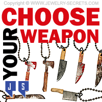 Bloody Butcher Cleaver Machete Knife Hatchet Necklaces