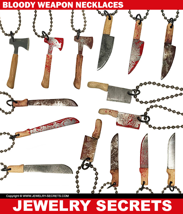 Bloody Hatchet Knife Weapon Necklaces