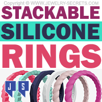Stackable Silicone Rings Hammered Pyramid Braided Slanted