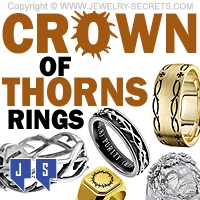 Crown of Thorns Religous Jesus Wedding Bands Rings