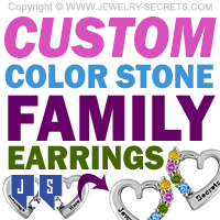 Custom Color Birthstone Mothers Family Earrings