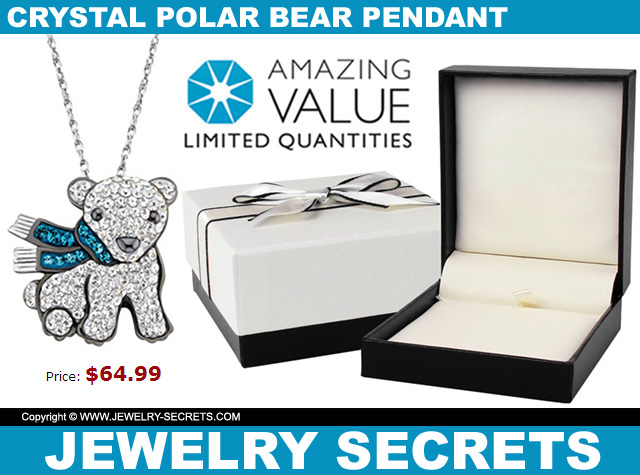 Fred Meyer Jewelers Crystal Polar Bear Pendant Necklace