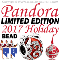 Pandora Limited Edition Holiday 2017 Charmm Bead Red Ornament