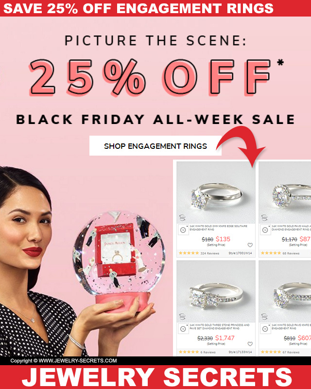 Save 25 Percent Off Engagement Rings For Black Friday 2017 Week