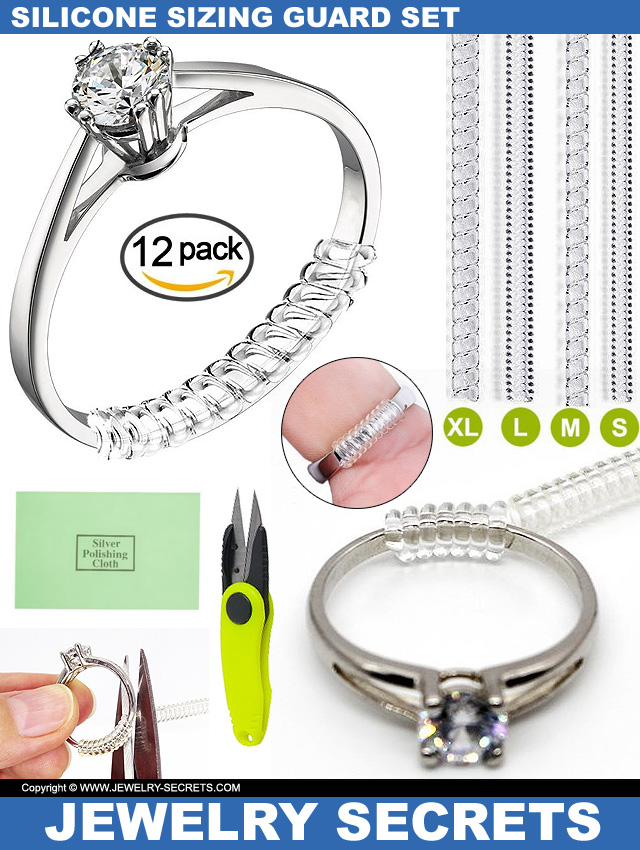 Silicone Ring Sizer Guard Set Polishing Cloth Scissors