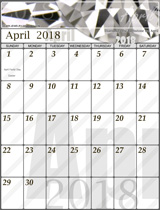 Free April 2018 Gemstone Calendar