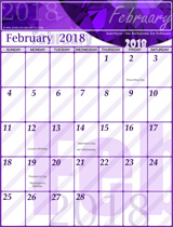 Free February 2018 Gemstone Calendar