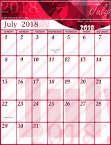 Free July 2018 Gemstone Calendar