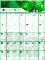 Free May 2018 Gemstone Calendar