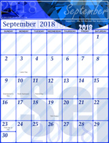 Free September 2018 Gemstone Calendar