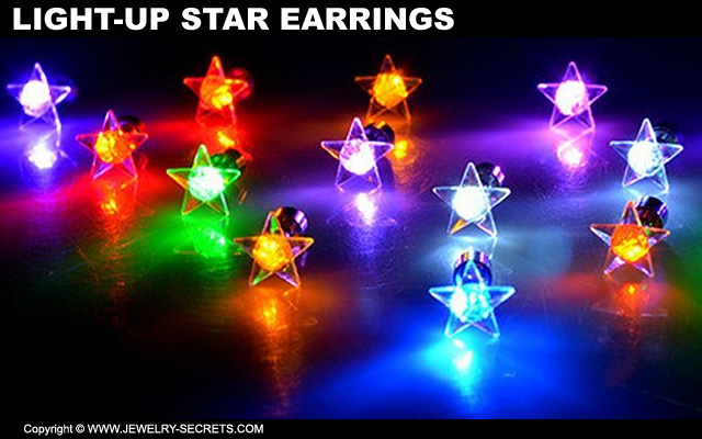 Light Up Christmas Star Stud Earrings