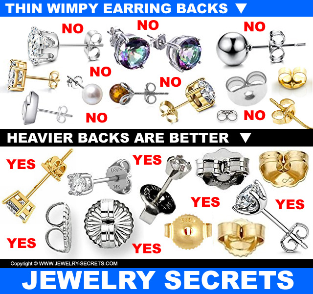 Thin Tiny Earring Backs VS Heavy Strong Earring Backs