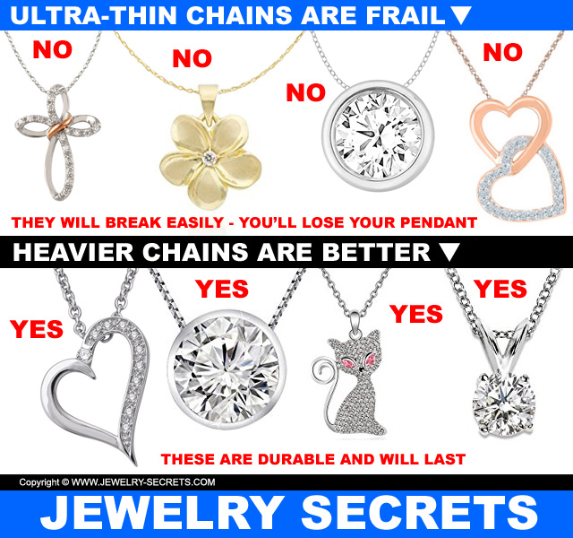 Ultra Fine Thin Pendant Chains Are Weak And Will Break Easily