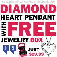 Diamond Heart Pendant Great Valentines Day 2018 Gift With Free Jewelry Box For 99 Bucks