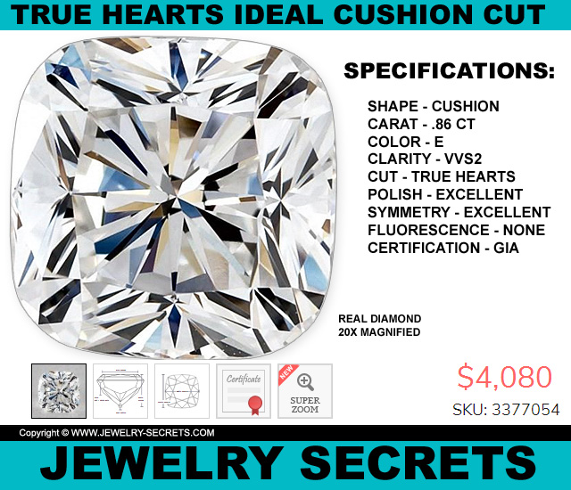 True Hearts Ideal Cushion Cut Diamond Steal