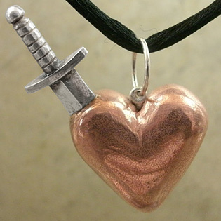Dagger Through Heart Pendant