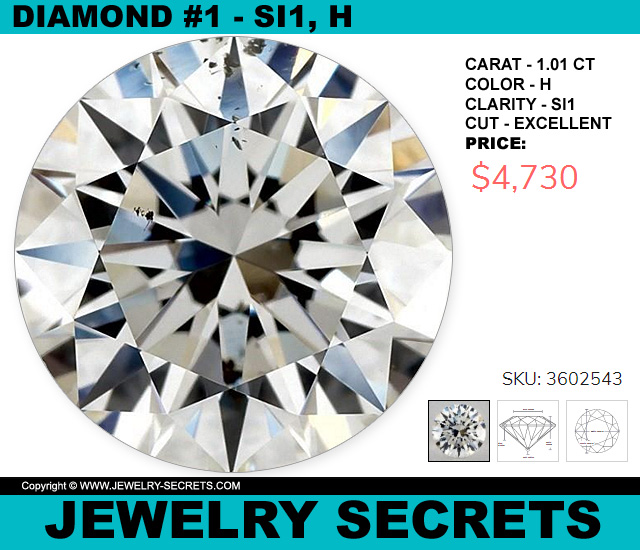 Diamond SI1 H Excellent 1 CT Round
