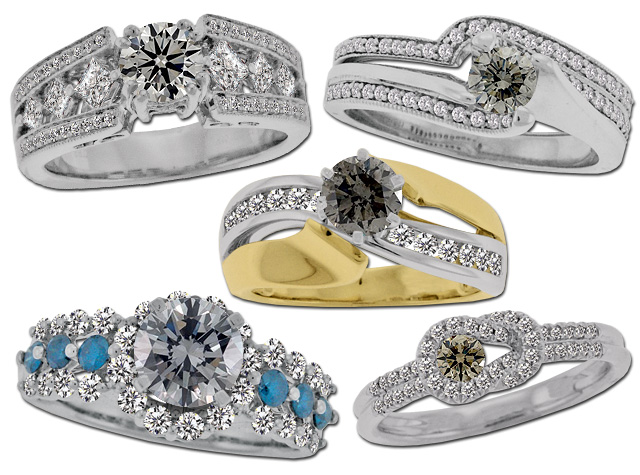 Gray Diamond Engagement Rings