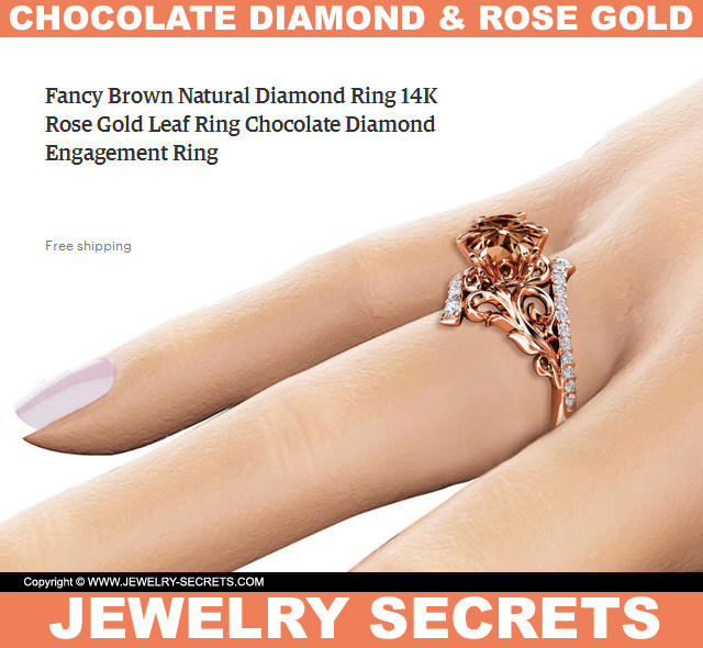 Large Brown Chocolate Diamond Engagement Ring