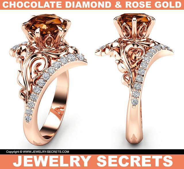 Stunning Chocolate Diamond Rose Gold Engagement Ring