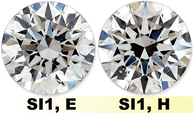 E Color Diamond Compared With H Color Diamond