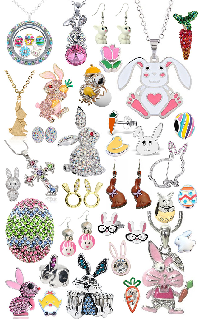 Easter Jewelry Bunnies Eggs Baskets Chicks