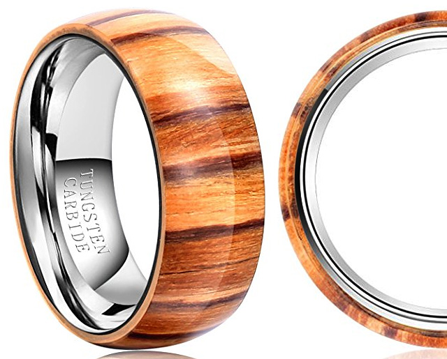 The Most Stunning Wood Ring With Tungsten WOW