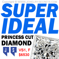 A Super Ideal True Hearts Arrows Princess Cut Diamond