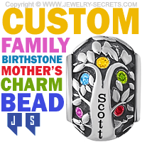 Custom Family Birthstone Mothers Day Charm Bead