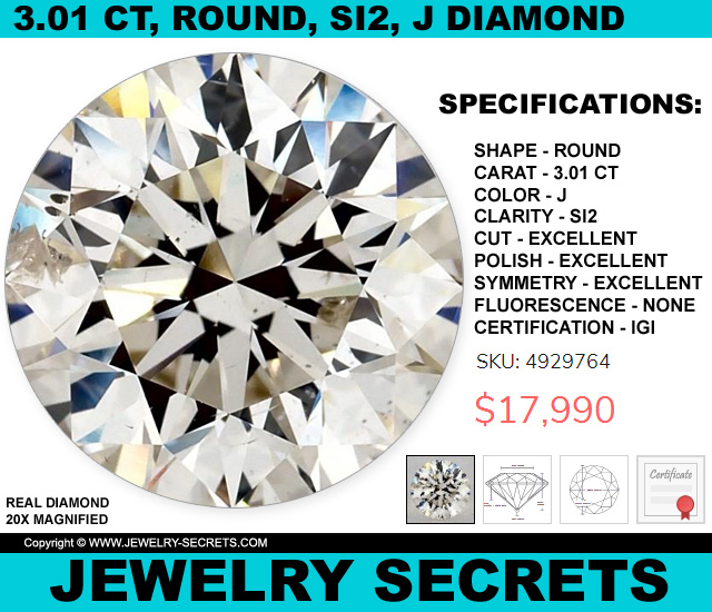 Best 3 Carat Round Brilliant Cut Diamond Deal