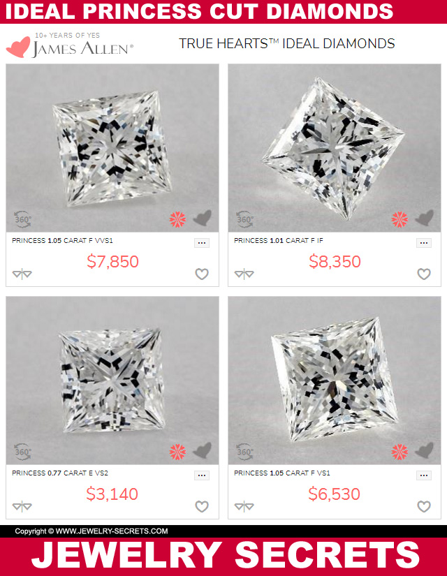 High Quality Ideal Princess Cut Diamonds