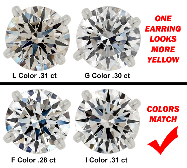 Match the color of the diamond earrings Match the color of the diamond earrings