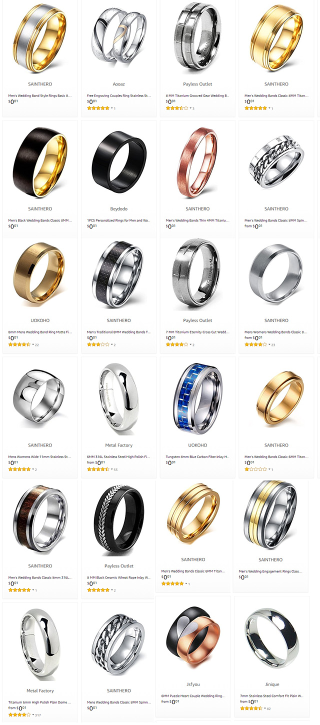 Cheap Wedding Bands for 1 Penny