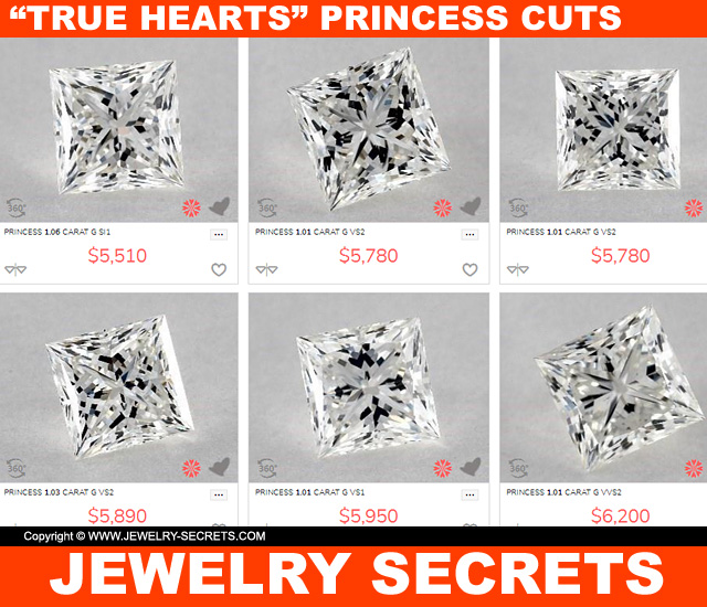 Princess Cut Diamond True Hearts