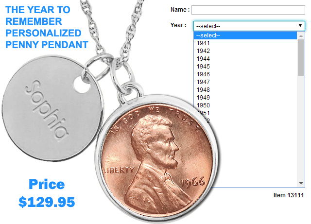 Personalized Penny Pendant