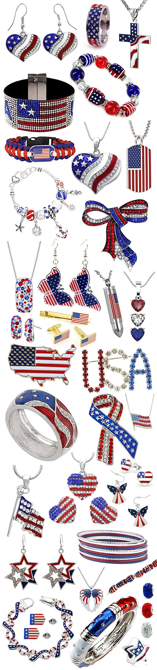 Red White Blue Patriotic July 4th Jewelry