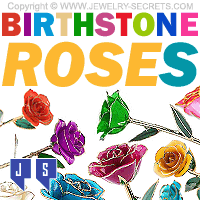 Birthstone Roses 24k Gold Dipped Trim Genuine Rose