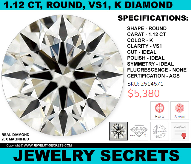 VS1 K Ideal Cut Diamond Steal