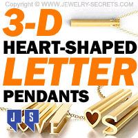 3D Heart Shaped Letter Pendants