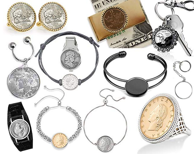 Coin Frame Jewelry Cufflinks Money Clips Rings