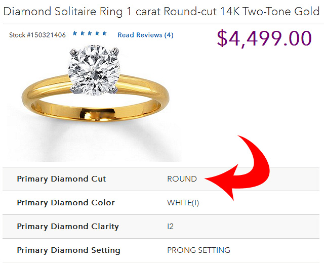 Diamond Cut Is Listed As ROUND